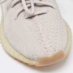 Pre Owned Yeezy x Adidas Grey Knit Fabric Boost 350 V2 Sesame Sneakers Size 37 1/3