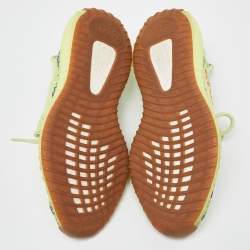 Pre Owned Yeezy x Adidas Neon Green Knit Fabric Semi Frozen Boost 350 V2 Sneakers Size 43 1/3