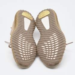 Pre Owned Yeezy x Adidas Brown Knit Fabric Boost 350 V2 Earth Sneakers Size 38