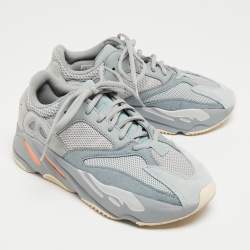 Adidas x Yeezy Blue Mesh and Leather Boost 700 Inertia Sneakers Size 40