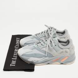 Adidas x Yeezy Blue Mesh and Leather Boost 700 Inertia Sneakers Size 40