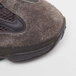 Pre Owned Adidas x Yeezy Black Mesh and Suede Boost Yeezy 500-utility-Black Sneakers Size 40