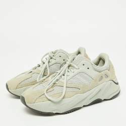 Pre Owned Yeezy x Adidas Green Suede,Leather and Mesh Boost 700 Salt Sneakers Size 39 1/3