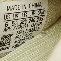 Pre Owned Yeezy x Adidas Yellow Knit Fabric Boost 350 V2 Butter Sneakers Size 38 2/3