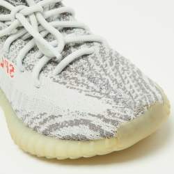 Pre Owned Yeezy x Adidas Light Blue Cotton Knit Boost 350 V2 Blue Tint Sneakers Size 38 2/3