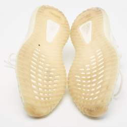 Pre Owned Yeezy x Adidas White Knit Fabric Boost 350 V2 Cream Sneakers Size 43 1/3