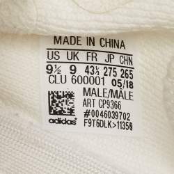 Pre Owned Yeezy x Adidas White Knit Fabric Boost 350 V2 Cream Sneakers Size 43 1/3