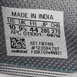 Pre Owned Yeezy x Adidas Blue/Grey Suede and Mesh Boost 700 Teal Blue Sneakers Size 44