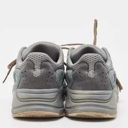 Pre Owned Yeezy x Adidas Blue/Grey Suede and Mesh Boost 700 Teal Blue Sneakers Size 44