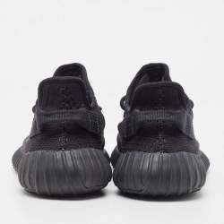 Pre Owned Yeezy x Adidas Black Knit Fabric Boost 350 V2 Onyx Sneakers Size 43 1/3