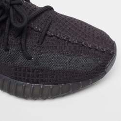Pre Owned Yeezy x Adidas Black Knit Fabric Boost 350 V2 Onyx Sneakers Size 43 1/3