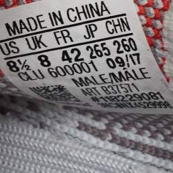 Pre Owned Yeezy x Adidas Grey/Blue Knit Fabric Boost 350 V2 Blue Tint Sneakers Size 42