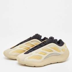 Pre Owned Yeezy x Adidas Yellow/Black Fabric 700 V3 Safflower Sneakers Size 41 1/3