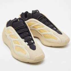Pre Owned Yeezy x Adidas Yellow/Black Fabric 700 V3 Safflower Sneakers Size 41 1/3