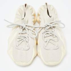 Pre Owned Yeezy x Adidas Off White Knit Fabric and Rubber Yeezy 450 Cloud White Sneakers Size 38 2/3