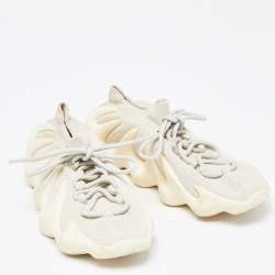 Pre Owned Yeezy x Adidas Off White Knit Fabric and Rubber Yeezy 450 Cloud White Sneakers Size 38 2/3