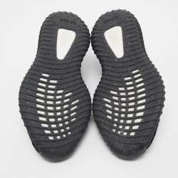 Pre Owned Yeezy x Adidas Black Boost Knit Fabric 350 V2 Core Black White Sneakers Size 41 1/3