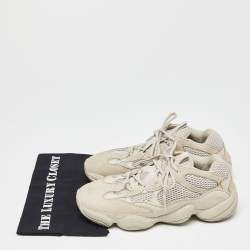 Yeezy x Adidas Cream Suede and Mesh Yeezy 500 Blush Sneakers Size 42