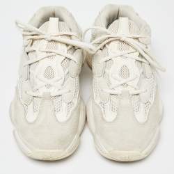 Pre Owned Yeezy x Adidas Off White Suede and Mesh 500 Bone White Sneakers Size 42 2/3