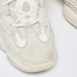 Pre Owned Yeezy x Adidas Off White Suede and Mesh 500 Bone White Sneakers Size 42 2/3