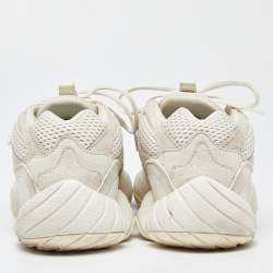 Pre Owned Yeezy x Adidas Off White Suede and Mesh 500 Bone White Sneakers Size 42 2/3
