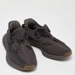 Pre Owned Yeezy x Adidas Grey Knit Fabric Boost 350 V2 Cinder Sneakers Size 43 1/3