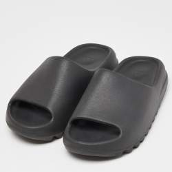Yeezy x Adidas Black Rubber Onyx Flat Slides Size 43