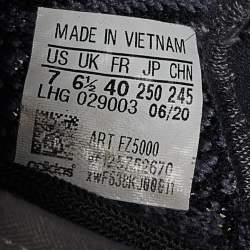 Pre Owned Yeezy x Adidas Black Knit Fabric Boost 350 V2 Asriel Carbon Sneakers Size 40