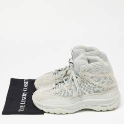 Pre Owned Yeezy x Adidas Two Tone Suede and Mesh Desert Boot Rock High Top Sneakers Size 48