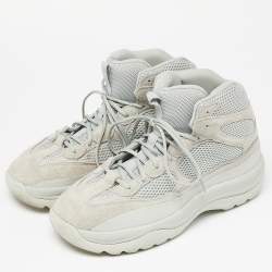Pre Owned Yeezy x Adidas Two Tone Suede and Mesh Desert Boot Rock High Top Sneakers Size 48