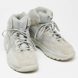 Pre Owned Yeezy x Adidas Two Tone Suede and Mesh Desert Boot Rock High Top Sneakers Size 48