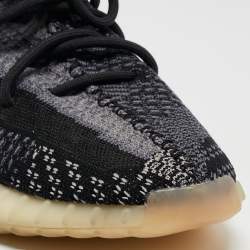 Pre Owned Adidas x Yeezy Black/Blue Knit Fabric Boost-350-v2-carbon Sneakers Size 43 1/3