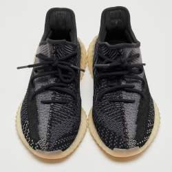 Pre Owned Adidas x Yeezy Black/Blue Knit Fabric Boost-350-v2-carbon Sneakers Size 43 1/3