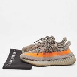 Pre Owned Adidas x Yeezy Grey Knit Fabric Boost-350-v2-beluga-non reflective Sneakers Size 43 1/3