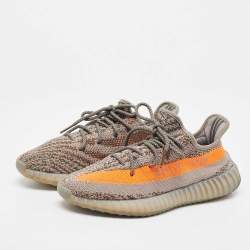Pre Owned Adidas x Yeezy Grey Knit Fabric Boost-350-v2-beluga-non reflective Sneakers Size 43 1/3
