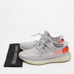Pre Owned Adidas x Yeezy Grey Knit Fabric Boost-350-v2-tail-light Sneakers Size 43 1/3