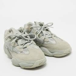 Pre Owned Yeezy x Adidas Grey Mesh and Suede 500 Salt Sneakers Size 39 1/3