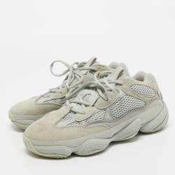 Pre Owned Yeezy x Adidas Grey Mesh and Suede 500 Salt Sneakers Size 39 1/3