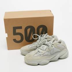 Pre Owned Yeezy x Adidas Grey Mesh and Suede 500 Salt Sneakers Size 39 1/3