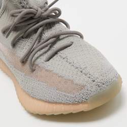 Pre Owned Yeezy x Adidas Grey Knit Fabric Boost 350 V2 True Form Sneakers Size 43 1/3