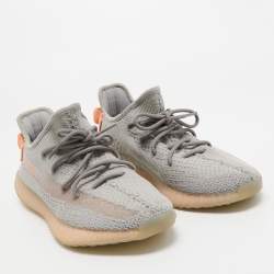 Pre Owned Yeezy x Adidas Grey Knit Fabric Boost 350 V2 True Form Sneakers Size 43 1/3