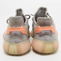 Pre Owned Yeezy x Adidas Grey Knit Fabric Boost 350 V2 True Form Sneakers Size 43 1/3