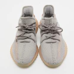 Pre Owned Yeezy x Adidas Grey Knit Fabric Boost 350 V2 True Form Sneakers Size 43 1/3