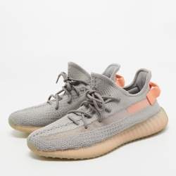 Pre Owned Yeezy x Adidas Grey Knit Fabric Boost 350 V2 True Form Sneakers Size 43 1/3