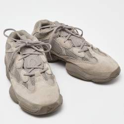 Pre Owned Yeezy x Adidas Grey Suede and Mesh 500 Ash Grey Sneakers Size 46 2/3