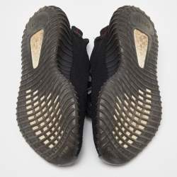 Pre Owned Yeezy x Adidas Black/Red Knit Fabric Boost 350 V2 Bred Sneakers Size 38