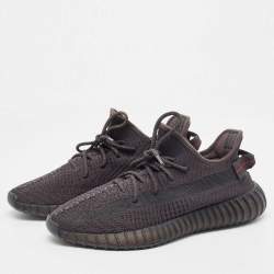 Pre Owned Adidas x Yeezy Black Knit Fabric Boost 350 V2 Cinder Sneakers Size 44 1/3
