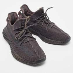 Pre Owned Adidas x Yeezy Black Knit Fabric Boost 350 V2 Cinder Sneakers Size 44 1/3