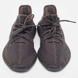 Pre Owned Adidas x Yeezy Black Knit Fabric Boost 350 V2 Cinder Sneakers Size 44 1/3