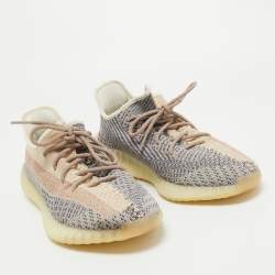 Pre Owned Yeezy x adidas Multicolor Knit Fabric Boost 350 V2 Ash Pearl Sneakers Size 47 2/3